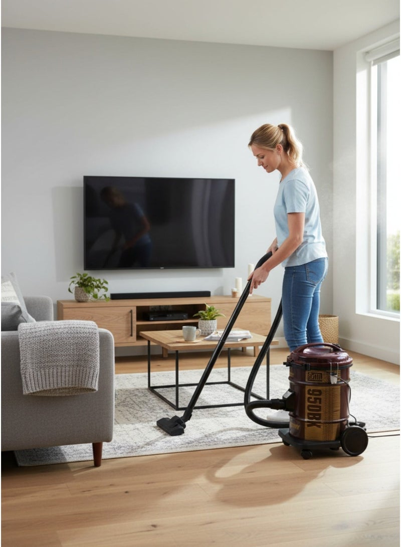 Homitron Vacuum Cleaner, 21L Dust Capacity, Metal Body, Low Noise, Telescopic Tube, Dust Full Indicator, Convenient Handle, 1600W HDV-21L - Image 3